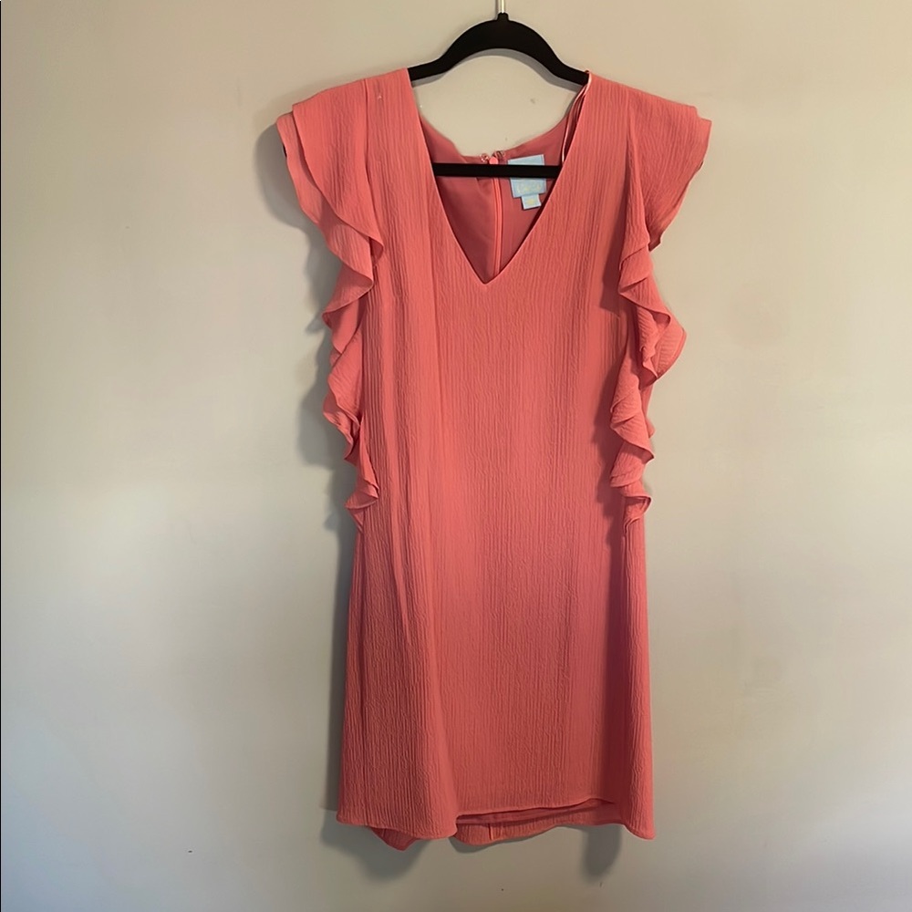 CeCe Coral V-Neck Flutter Sleeve Sheath Dress from Nordstrom